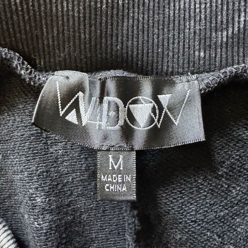 Dolls Kill Widow Death Rock Wide Leg Black Sweatpants Size Medium Edgy Emo Goth - Picture 5 of 7